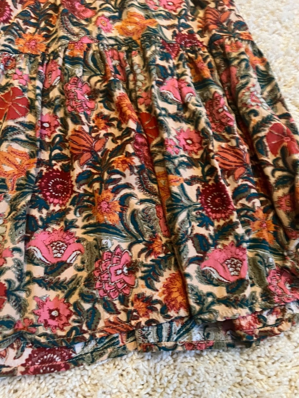 NATURAL LIFE Floral Midi Dress in Teal, Pink, Rust - Picture 6 of 9